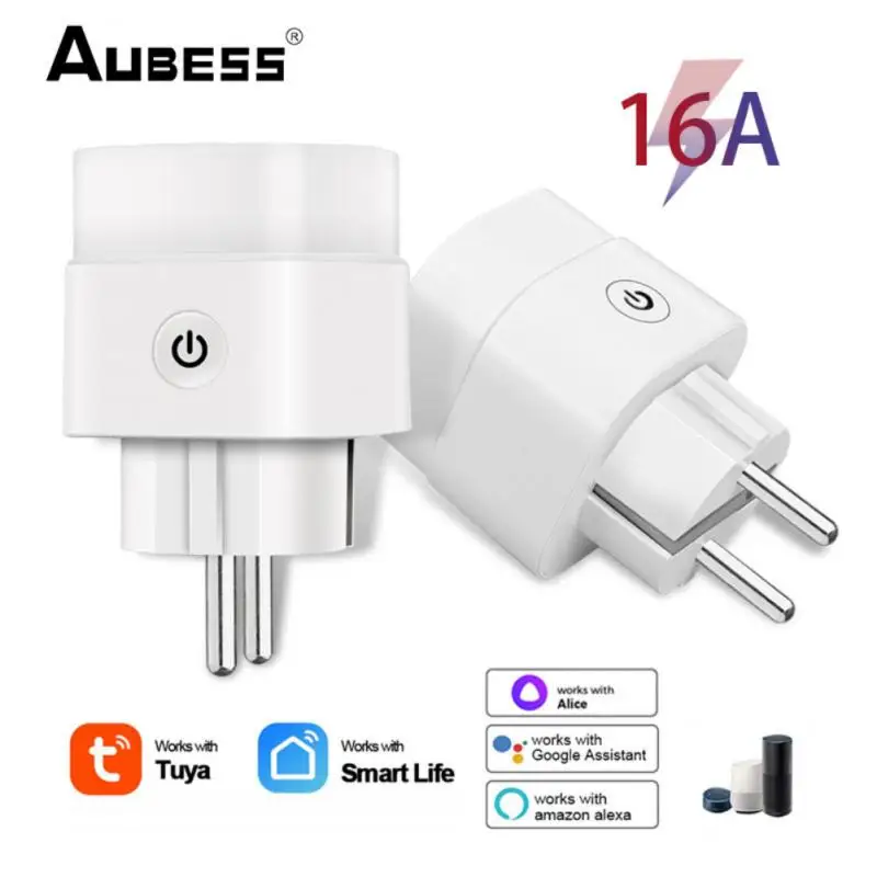 

Aubess Smart Socket EU 16A/20A AC100-240V Wifi Smart Plug Power Outlet, Alexa Google Home Voice Control, For Tuya Smart Life APP