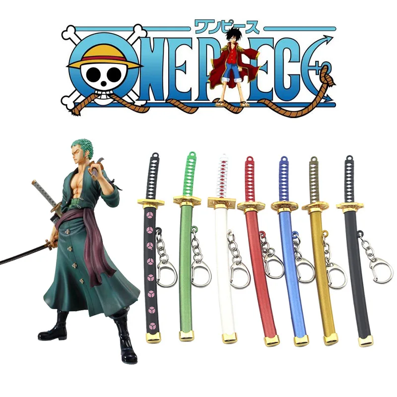 

Anime One Piece Keychain Roronoa Zoro Figures Anime Peripheral Gifts Famous Knife Key Chains Metal Key Accessories Toy Wholesale