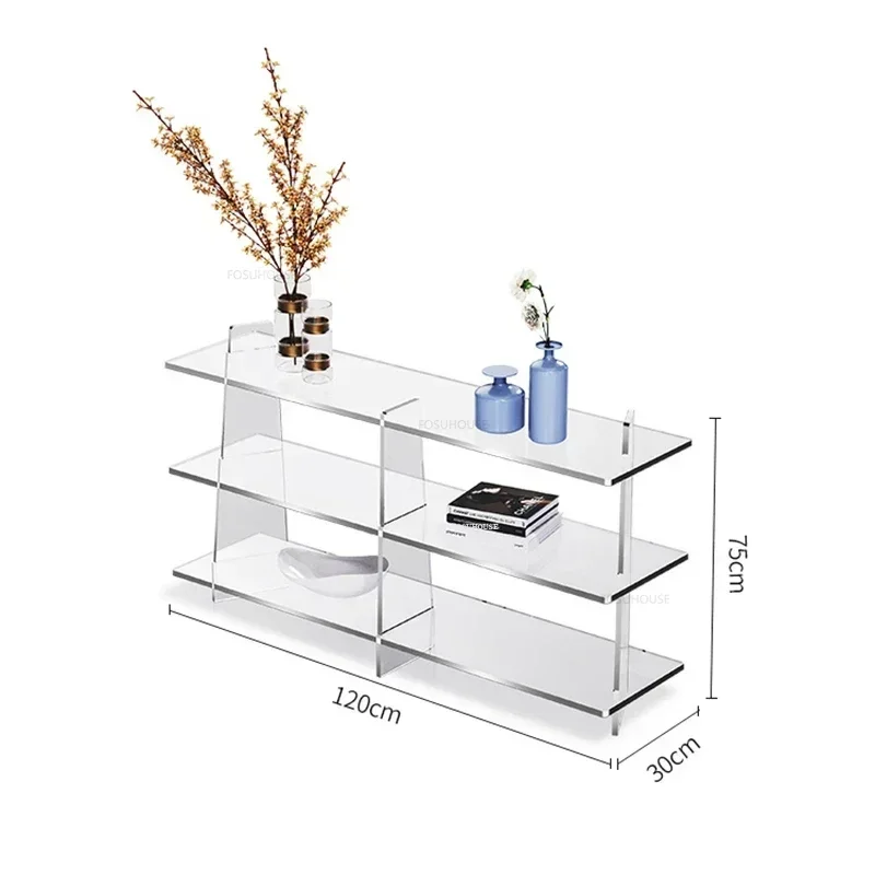 Роскошные акриловые консольные столы напольная стойка для хранения