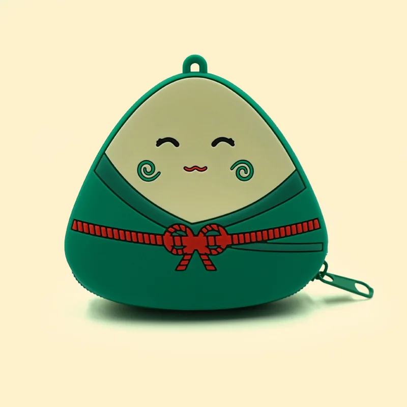 Cartoon silicone wallet key chain children's coin bag Dragon Boat Festival Zongzi glue drop mini bag pendant