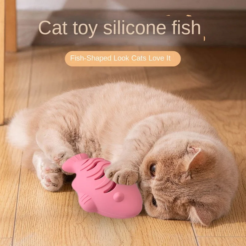 Игрушка для кошек силиконовая маленькая рыбка Self-Hi Cat Teaser закуска мятная игрушка