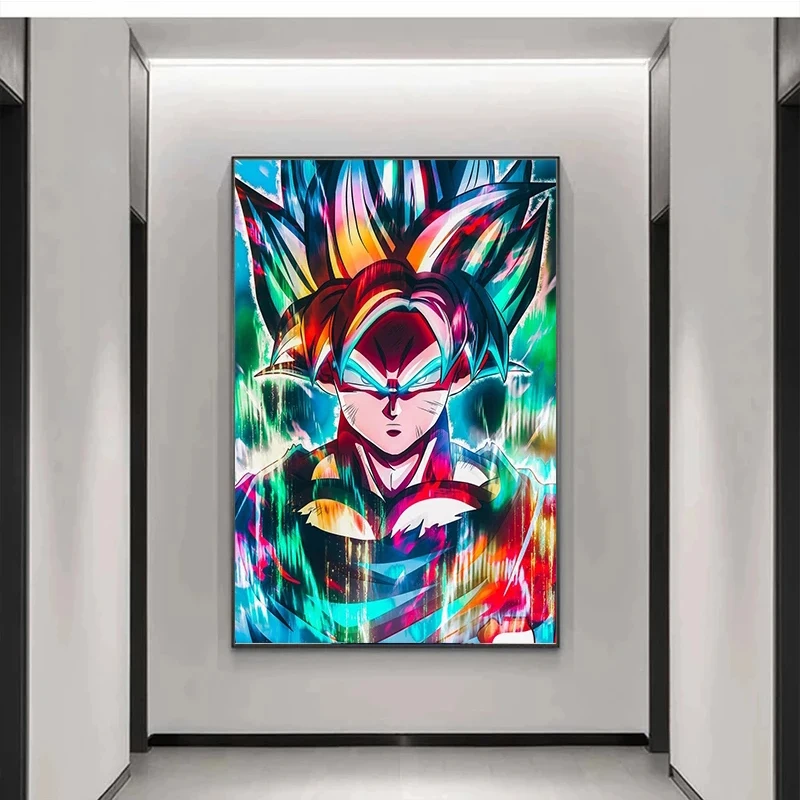 

Graffiti Dragon Ball Son Goku Canvas Painting Wall Posters and Prints Street Art Picture Cuadros Living Room Decoration Mural