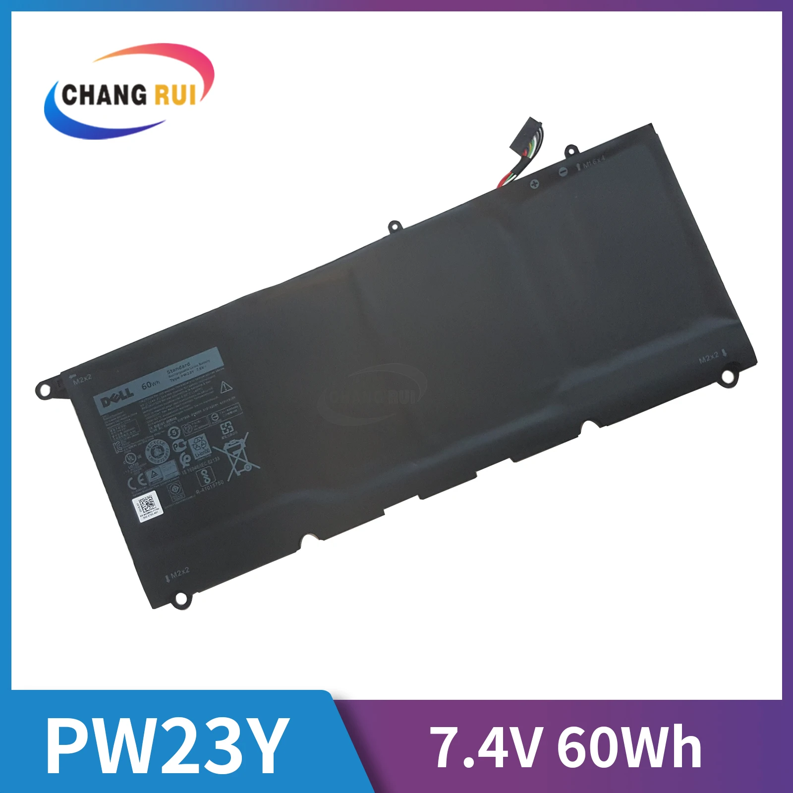 

Аккумулятор PW23Y для ноутбука Dell XPS 13 9360 TP1GT RNP72, оригинальный литий-ионный аккумулятор, 60 Вт/ч