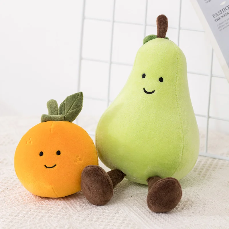 

Cartoon Soft Cute Pear Peach Banana Eggplant Plush Toys Cute Stuffed Pillow Doll Baby Appease Toy for Kids Birthday Gift