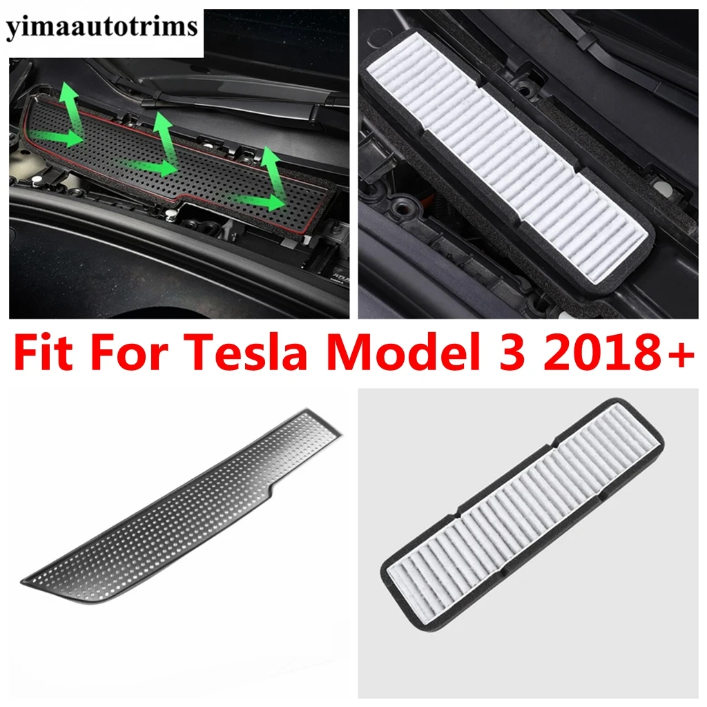 

Car Air Conditioning Inlet Filter Protection Panel Flow Vent Anti-blocking Cover Trim Accessories For Tesla Model 3 2018 - 2021