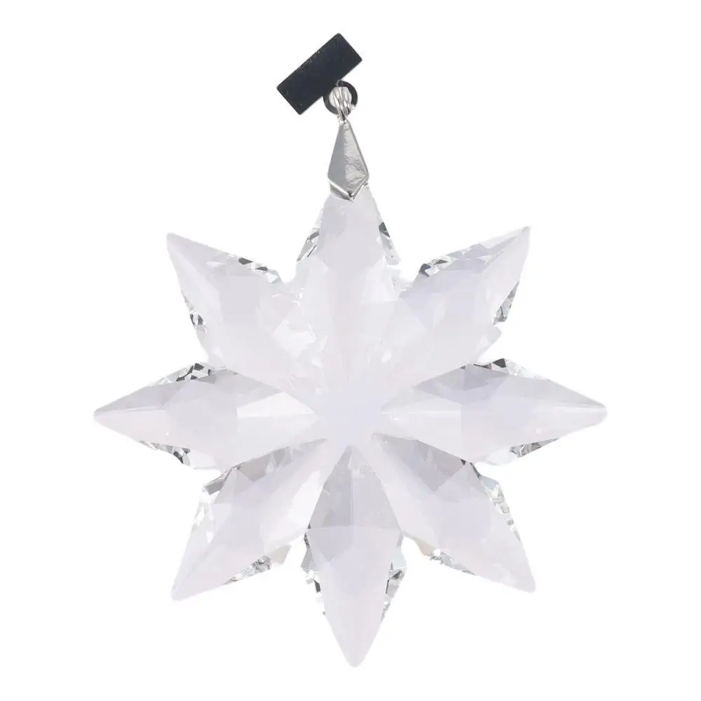 Clear 2024 Snowflake Crystal Car Hanging Shape 2.95in Shiny Star Pendant