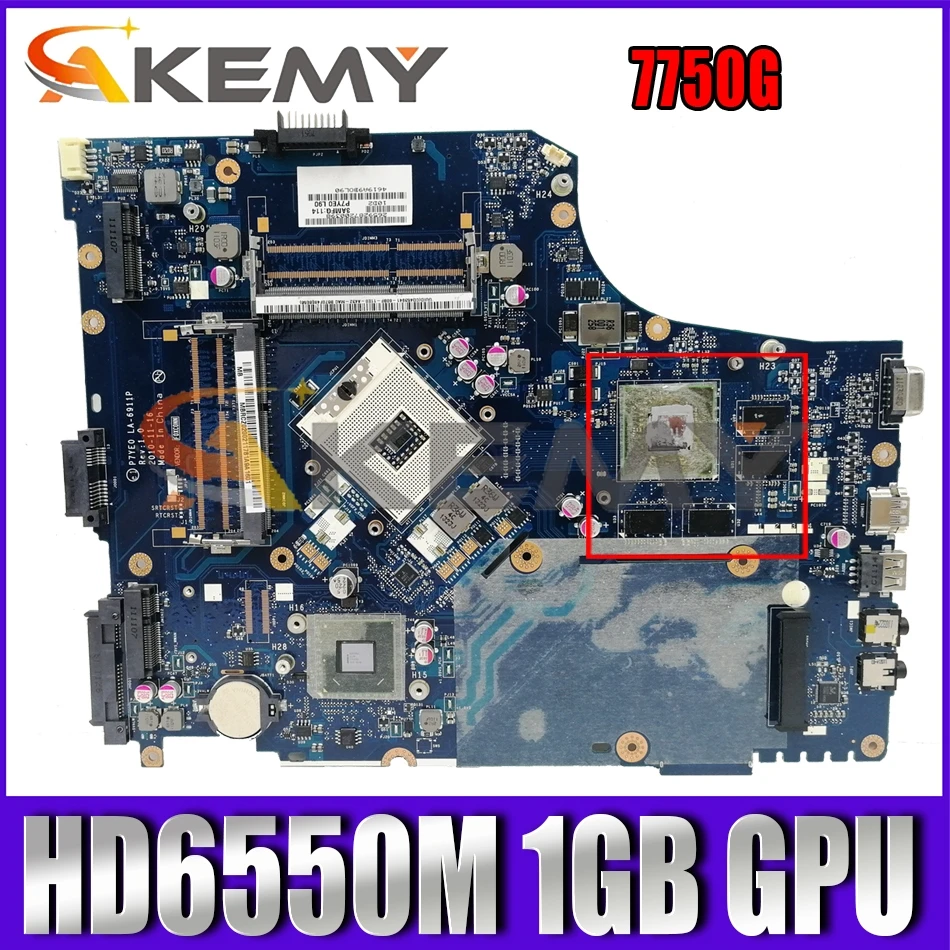 

AKEMY For Acer Aspire 7750G Laptop Motherboard P7YE0 LA-6911P MB.RMM02.001 MBRMM02001 HD 6550M 1GB GPU HM65 DDR3