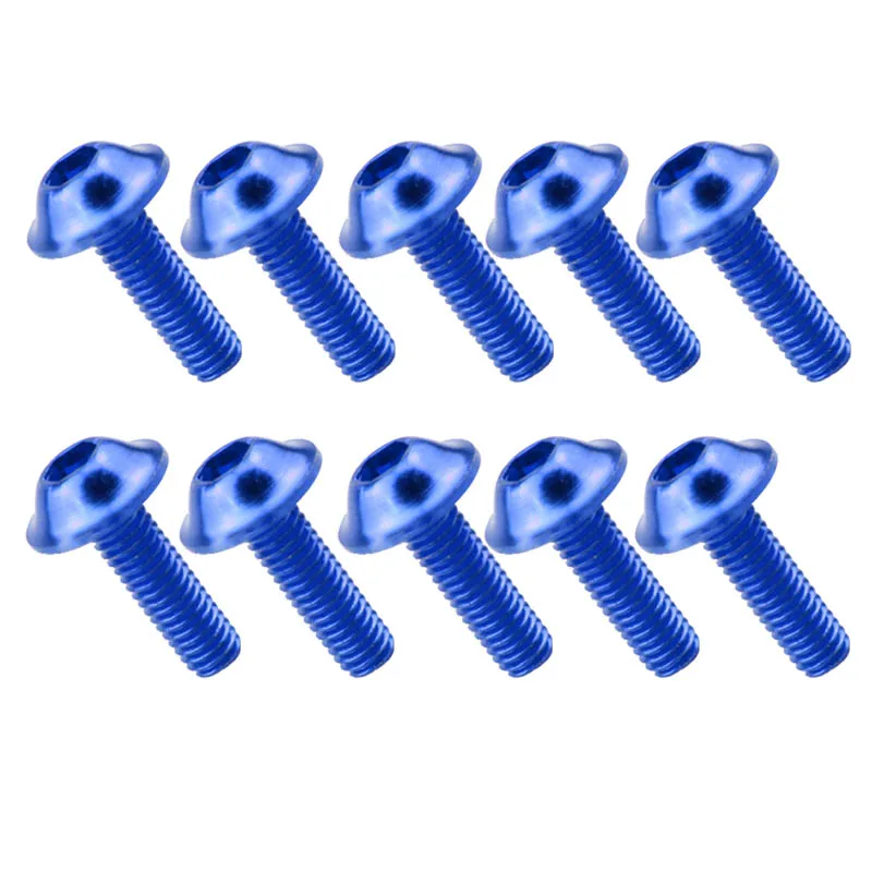 

10 шт. мотоциклетные шестигранные болты, винты M6 M5, алюминий для корпуса скутера, винт для лобового стекла, болт обтекателя номерного знака