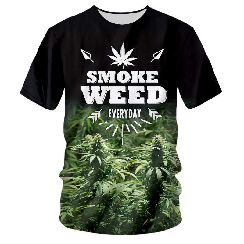 

Men's T-shirt 3D Printing T-shirt Smoke Weed Everyday Pattern Round Neck Tshirt Hip-hop Street Harajuku Top Plus Size Clothing