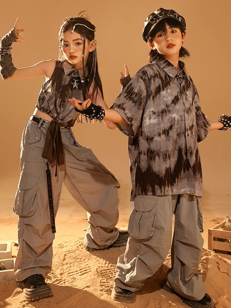 Костюм танцевальный детский в стиле хип-хоп крутая одежда для джазовых