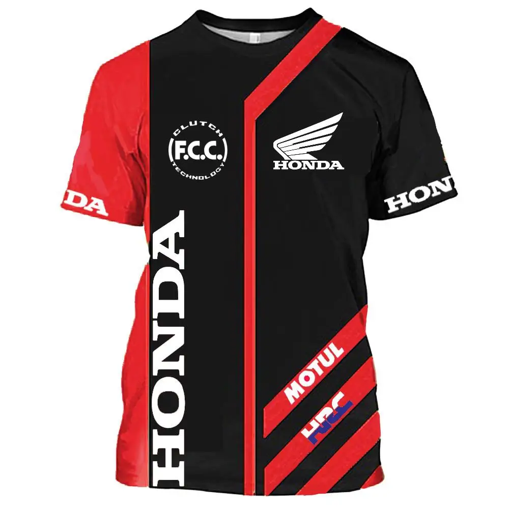 Hot Motorcycle T-Shirts Honda HRC Racing Car 3D Print Fashion Men Women Sports Casual Round neck T Shirt Oversized Tees Tops |