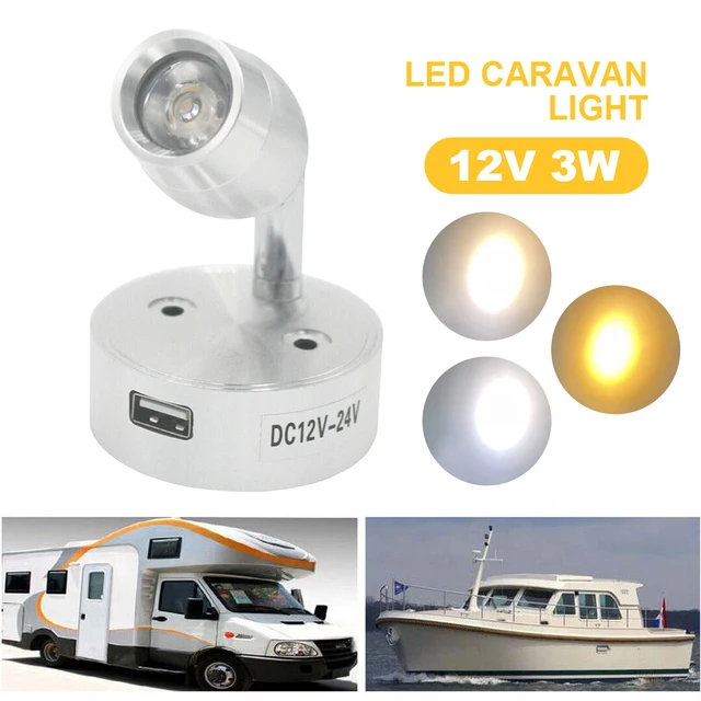 USB Boat Wall Light Touch RV Reading LED Porch Lighting 230LM Caravan Interior Motorhome Light Van Camper Trailer Exterior Lamp 1