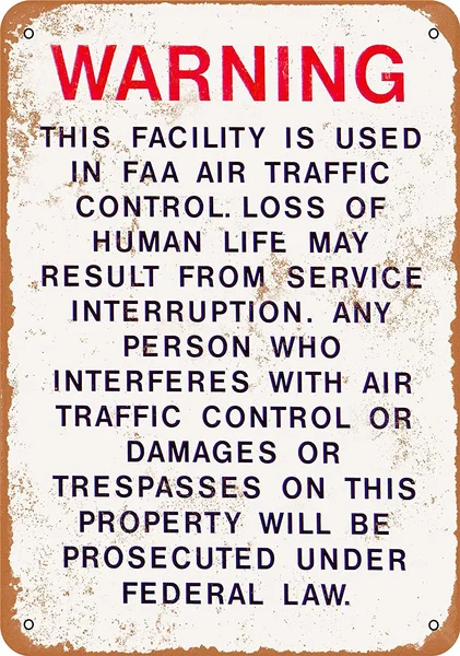 

8x12 inches Aluminum Metal Sign - Warning FAA Air Traffic Control - Vintage Look 1