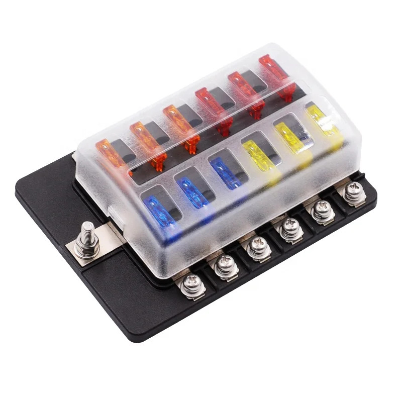 

Holder With 6 Ways 12 Ways Blade Fuse Holder Block & Warning Indicator 12V 36V Power Distribution Panel BoardFuse Box