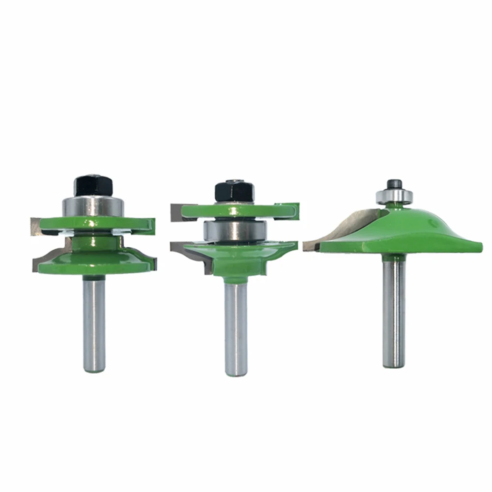 

3pcs 8mm Shank Cabinet Rail Router Bit Set Solid Hardened Steel Cabinet Wood Milling Cutter For Woodwooking Tools Accessories
