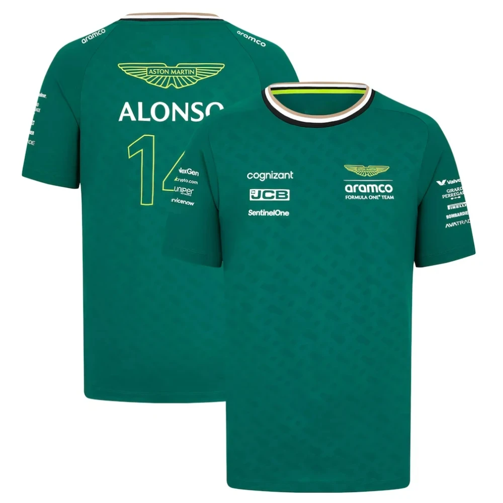 Горячие футболки Aston Martin 2024 F1 Team Spanish Racing Driver Fernando Alonso 14 And Stroll 18 горячая распродажа