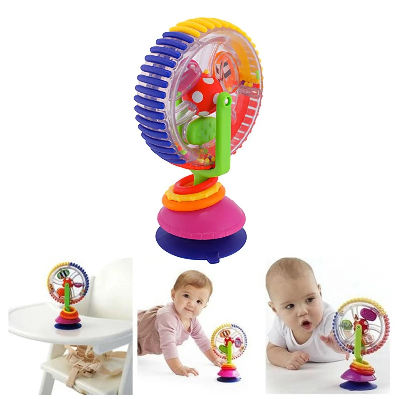 

Rainbow for Sky Wheel Rattle Dinner for Time Indoor Toy Non-Mold Suction Fi
