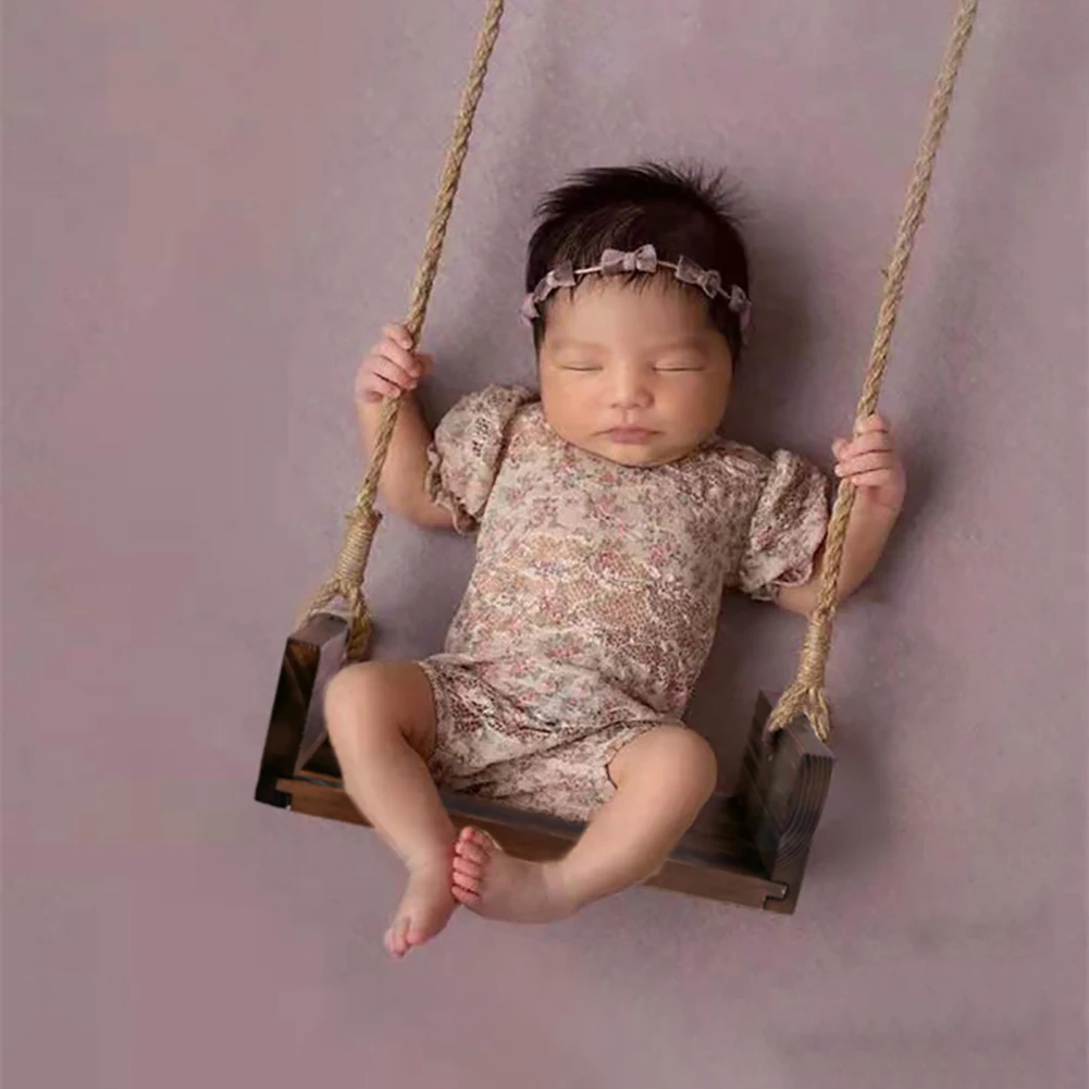 

Baby Swing Newborn Photography Props Wooden Chair Babies Furniture Infants Photo Shooting Prop Accessories Fotografia