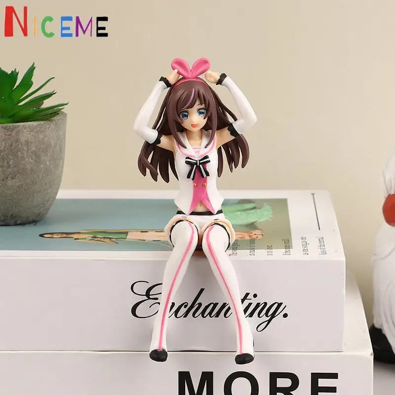 Anime Figure Two-dimensional Girl Kizuna AI Virtual Singer Princess Costume JK Sitting Girl Doll Ornament Gift Toy Model