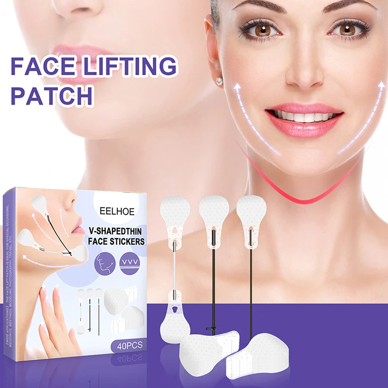 

40PCS Invisible Thin Face Stickers Face /Leg Contours Lift Up Facial Line Wrinkle Sagging Skin V-Shape Chin Lift Adhesive Tape