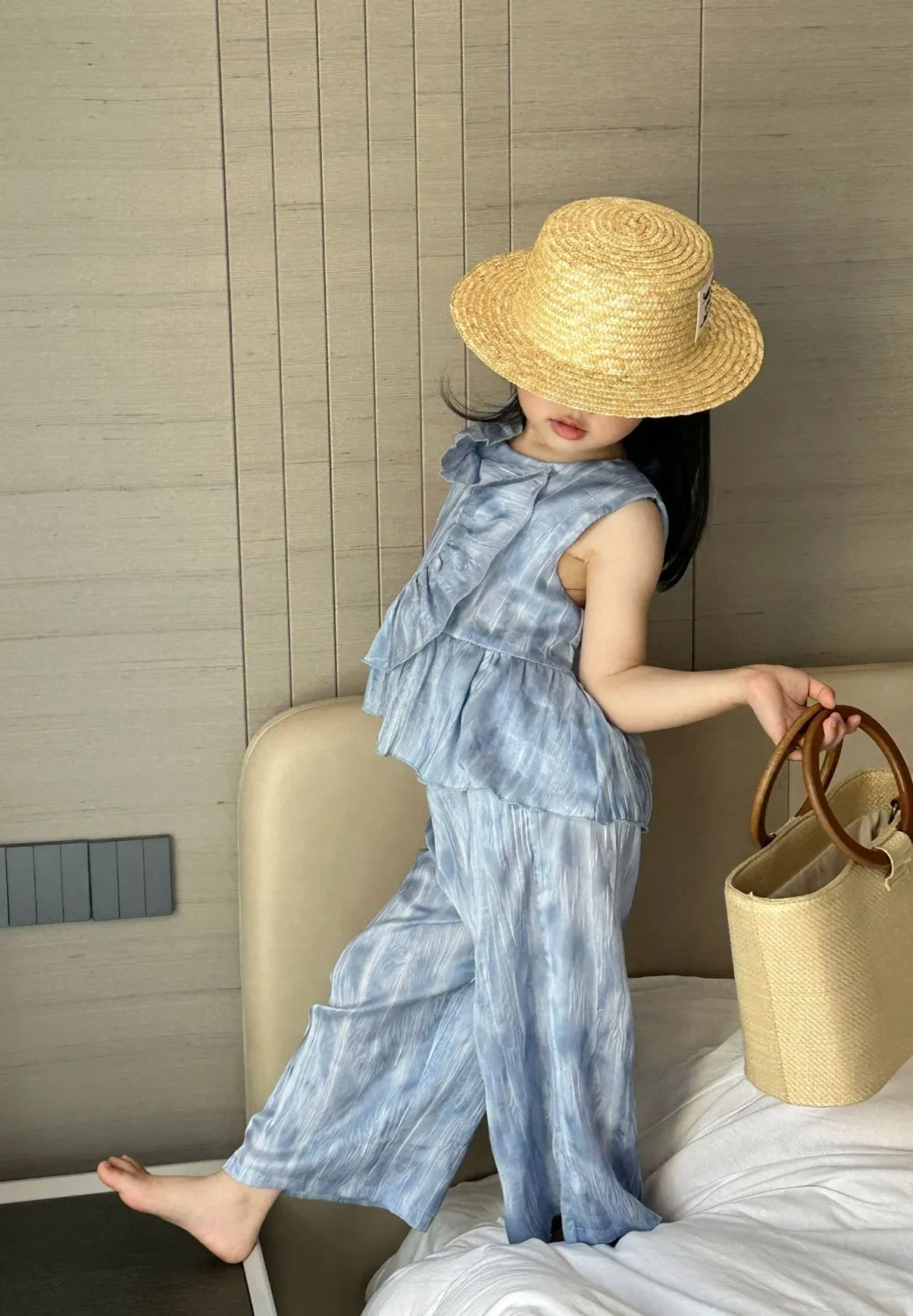 

Retail 2023 New Baby Girls Summer Fashion Sets, Top + Pants Princess Sweet Suits 2-7T