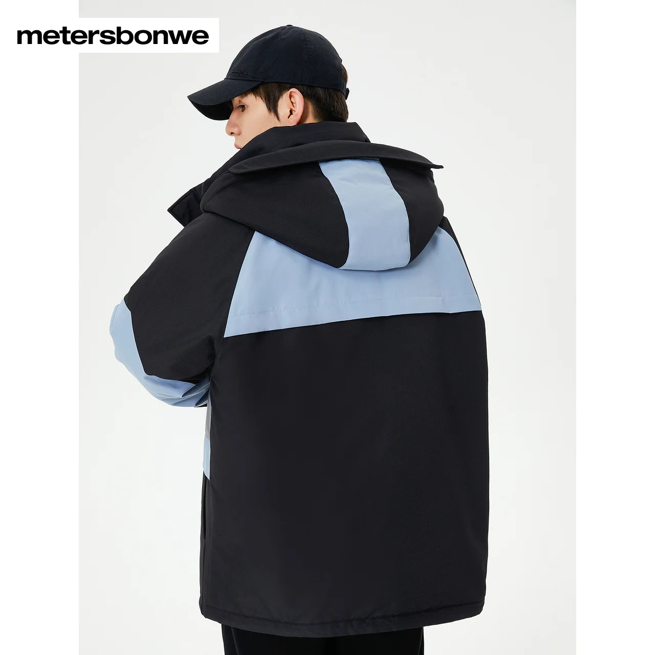 Metersbonwe Camouflage Color Cargo Down Wear For Man Loose 80%Gray Duck Down Stand Collar Hooded Warm Wear Winter Down Coat