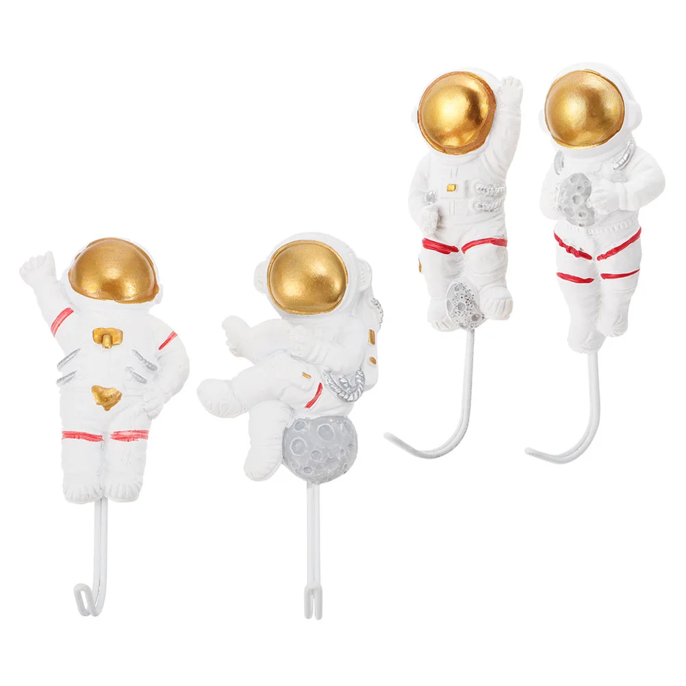 

4Pcs Unique Astronaut Storage Hook Delicate Lovely Hook Resin Clothes Hook