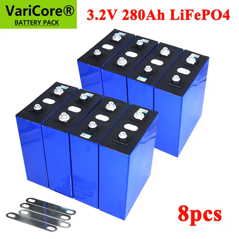 

8pcs VariCore 3.2V 280AH battery pack LiFePO4 12V 24V 280000mAh for E-scooter RV Solar Energy storage system Travel Batteries