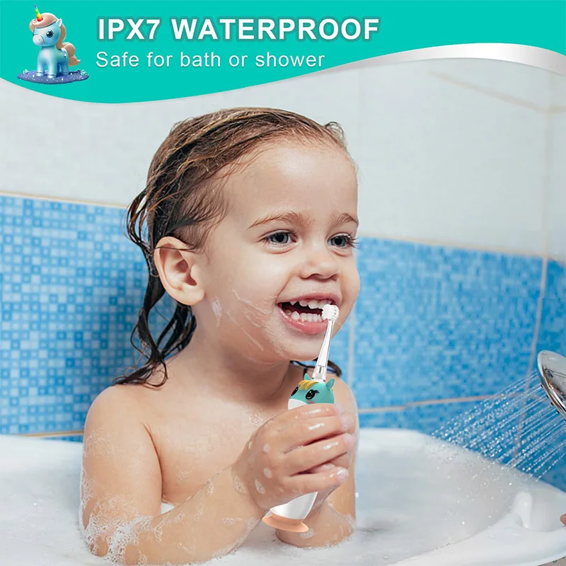 Детская звуковая электрическая зубная щетка с мягкой щетиной нежная чистка