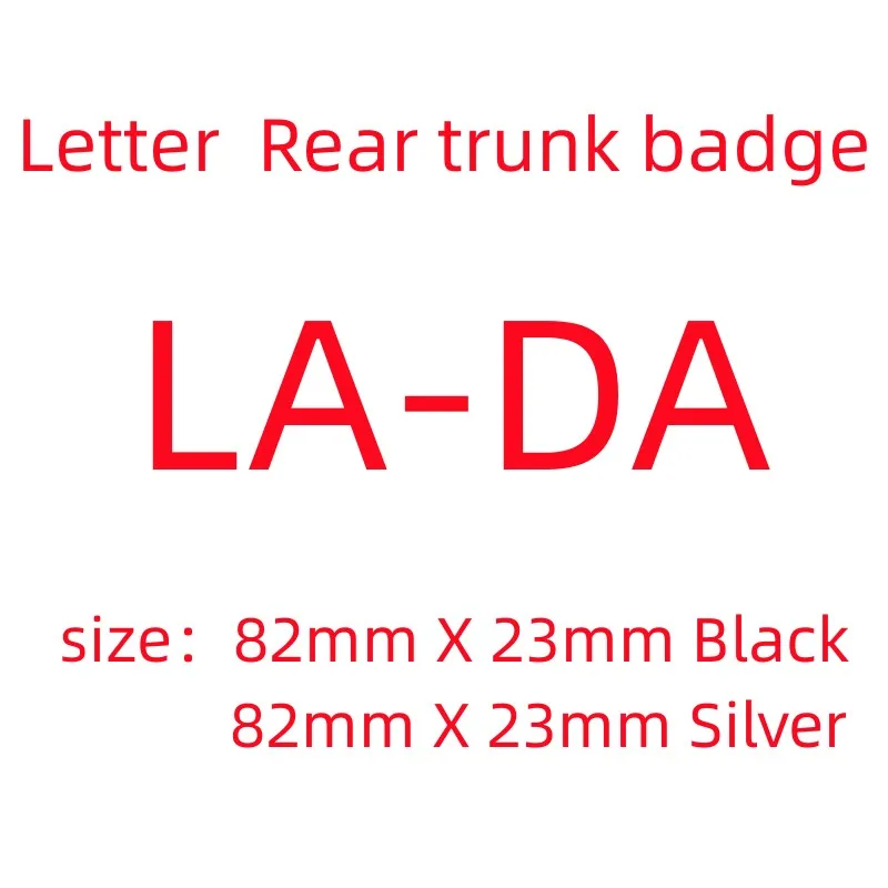 1pcs 3D ABS For LA-DA Silver Black Letter Rear tail trunk Decals Emblem badge sticker Decal Car styling auto Accessories - купить по