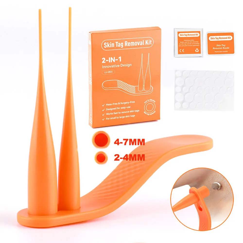 

Skin Tag Remover Kit 2 In 1 Skin Tag Kill Skin Mole Wart Skin Tag Remover 40Pcs Rubber Bands Double Head 2-4 mm/4-7mm