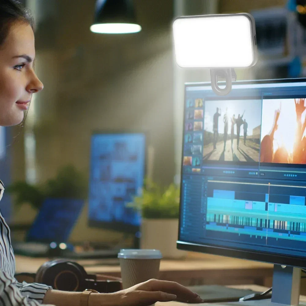 3-режимный портативный мини-светильник для селфи с регулируемой яркостью зажим