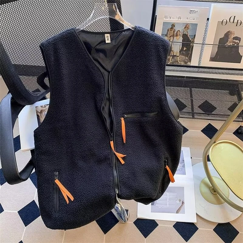 Жилет EBAIHUI мужской из овечьей шерсти универсальный Свободный Топ в американском