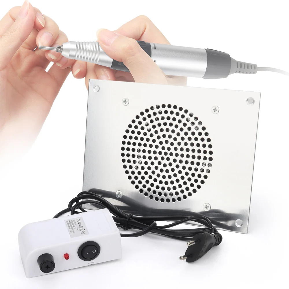 Nail Dust Collector Vacuum for Manicure Built-In Table Desk Nail Dust Vacuum Cleaner Manicure Machine Nail Salon with 2 Bags