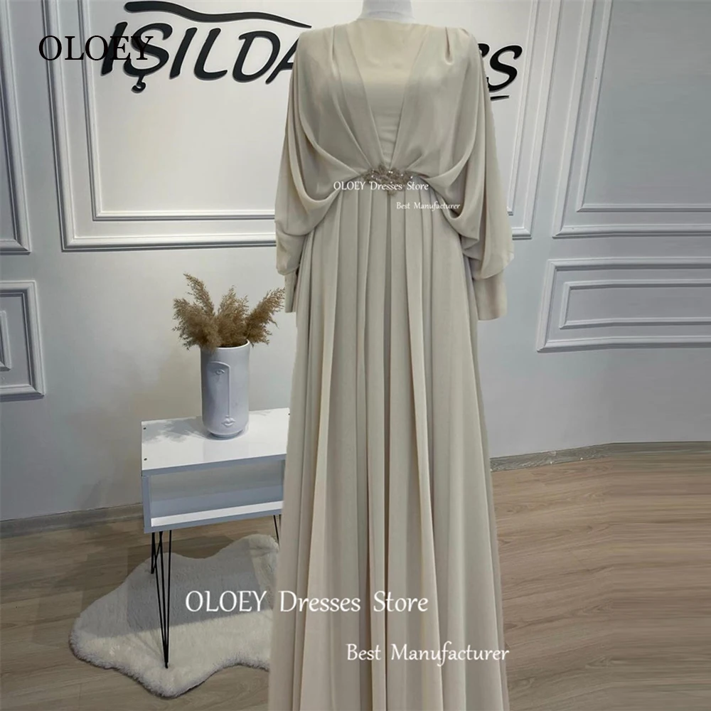 

Женское шифоновое платье с длинным рукавом, круглым вырезом