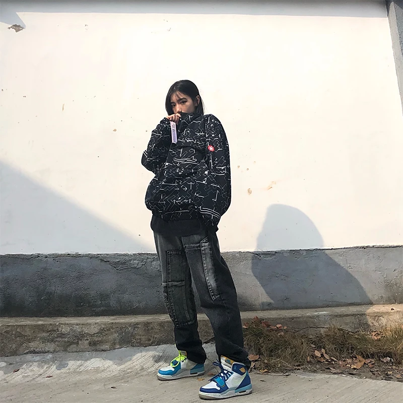 

Zipper Jacket Men's and Women's Same Style Japan Fashion Brand Multi Pocket Loose Thin Coat High Street Printed Coat Outwear