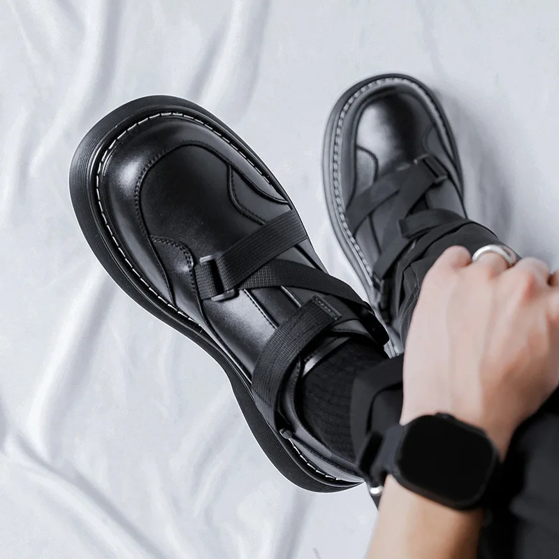 

Мужские модные Оригинальные кожаные туфли в британском стиле черные Трендовые туфли на платформе для вечеринки выпускного вечера под платье брендовые Дизайнерские кроссовки мужская обувь