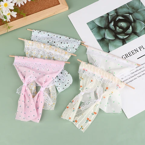 Миниатюрная занавеска с цветами GJCUTE для кукольного домика 1:12