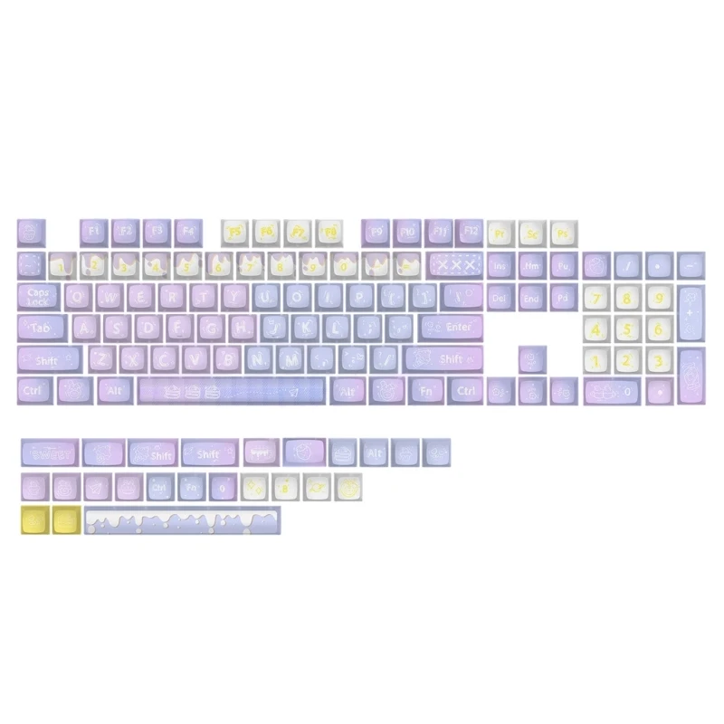 

128Keys Keycap PBT Heat Sublimation XDA Keycaps for 61/63/64/68/82/84 Dropship