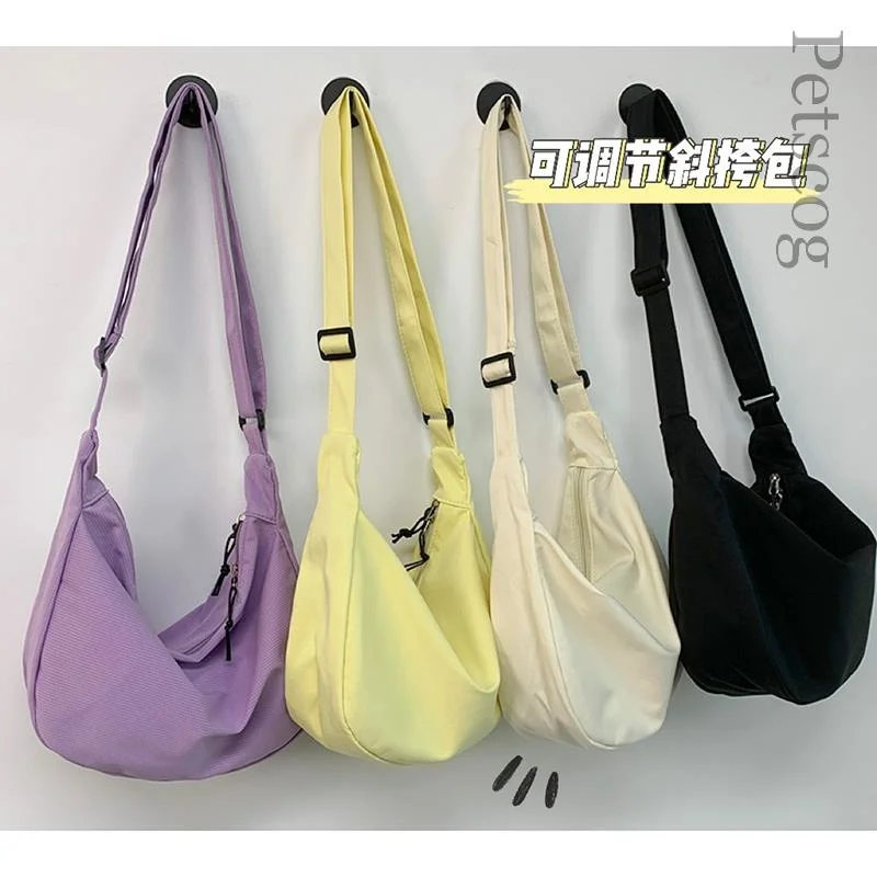 

Women Nylon Crossbody Sling Bag Candy Color Soft Fabric Shoulder Messenger Bags Girl Casual Canvas Small Travel Hobo Bag