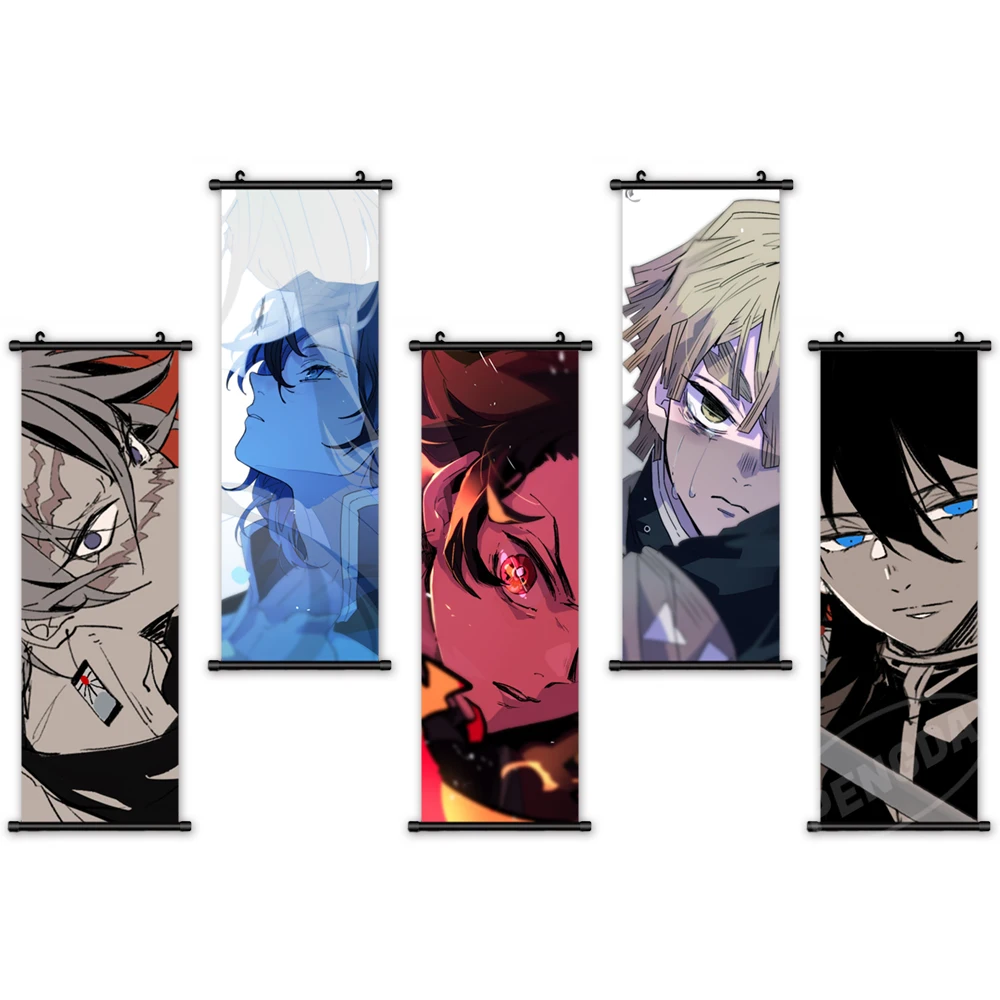 

Print Poster Wall Art Anime Canvas Pictures Modern Demon Slayer Painting Kamado Tanjirou Plastic Hanging Scrolls Home Decoration