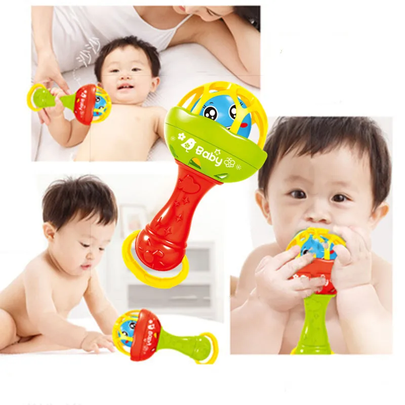 

Fashion New Fun games baby soft rubber teether rattle rod multi-functional baby rattle stick with teether baby hand holding toy