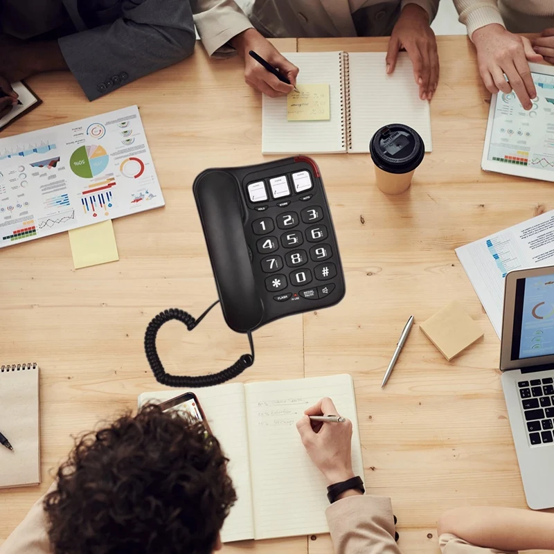 Настольный стационарный телефон с настенным креплением поддерживает режимы