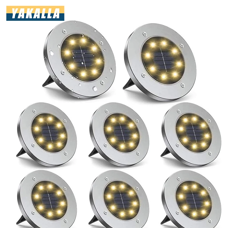 

Новая солнечная подъездная дорожная подъездная дорожка с фонарями, водонепроницаемый газон на батарейках для двора, дома, сада, 4/шт. в упаковке