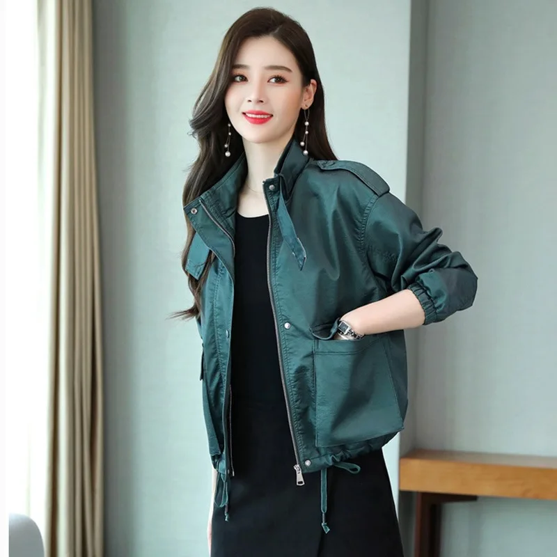 Leather Coat Women's Short Style 2022 Spring  Autumn Style Loose Casual Short Jacket Casual Girl Short Leather Jackets for Girl