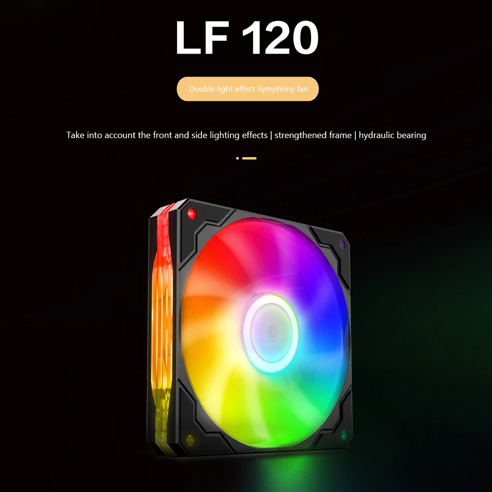 

JONSBO LF-120 12cm 4 Pin PC Computer Case Cooling CPU Cooler Fan PWM 5V 3 Pin ARGB Adjustable Speed Radiator