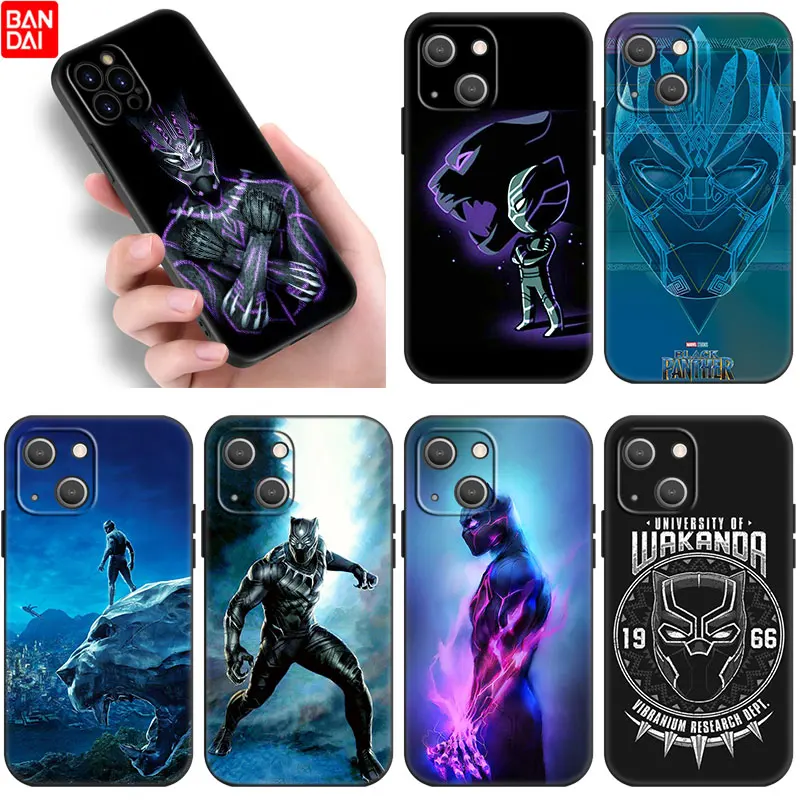 

Black Panther Silicone Phone Case For Apple iPhone 11 12 13 Mini Pro 7 8 XR X XS MAX 6 6S Plus 5 5S SE 2020 Black Soft Cover