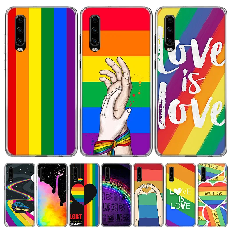 Радужный чехол Love Is ЛГБТ для Huawei P30 Lite P40 P20 P10 Mate 10 20 Pro P Smart Z 2019 Y5 Y6 Y7 Y9S