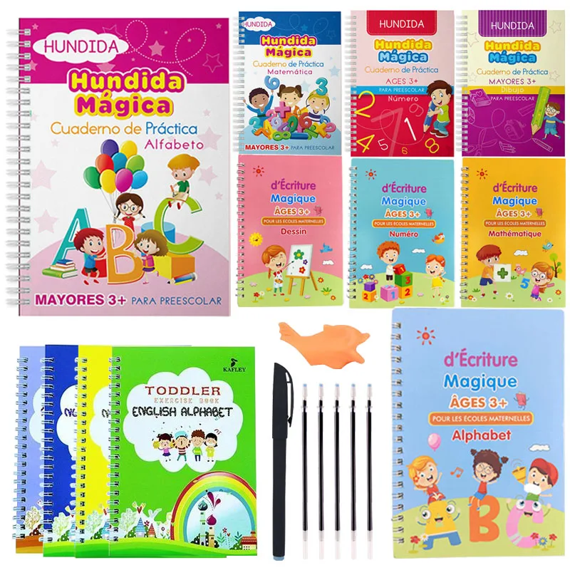 

Бесплатная доставка, испанская тетрадь для обучения математике, английский 3d-каллиграфия, цифры для рисования 0-100 для детей, игрушка с буквами, подарок