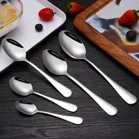 12Pcs Stainless Steel Coffee Teaspoon Dinner Spoon Set Ice Cream Sundae Tea spoons Dessert Stirring Soup Tablespoon Scoop